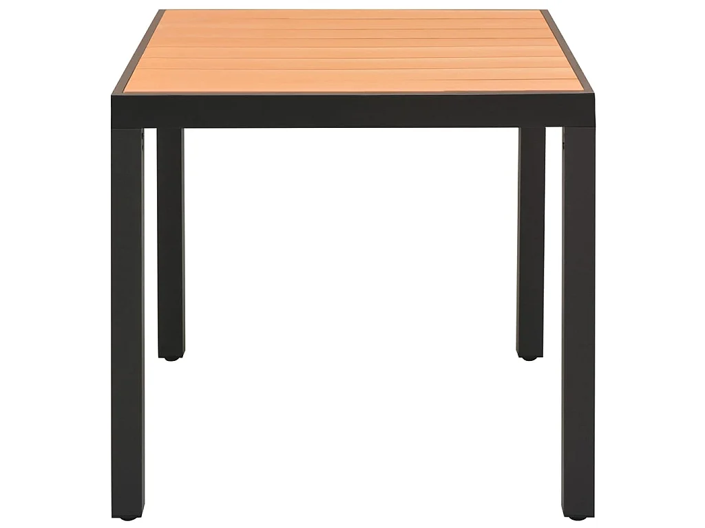 Mesa de comedor de jardín de aluminio y WPC marrón 80x80x74 cm KOW24662
