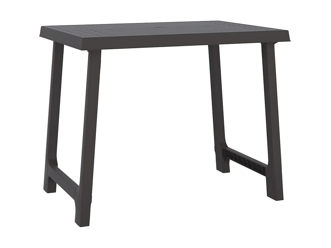 Table de camping anthracite 79x56x64 cm PP aspect de bois GHR61660