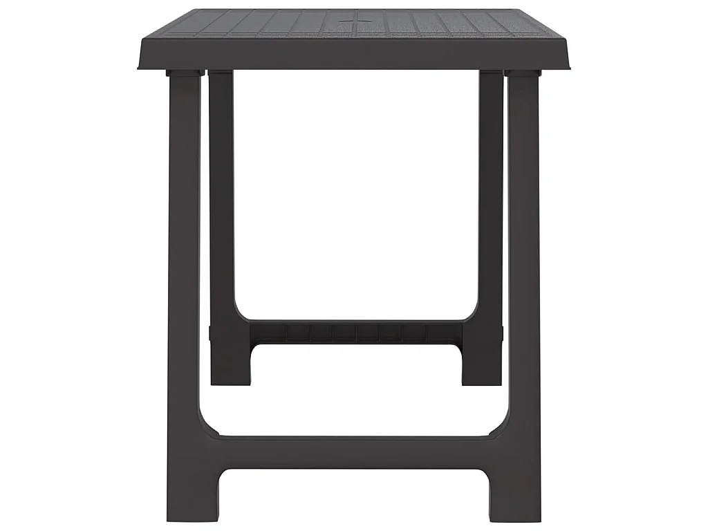 Table de camping anthracite 79x56x64 cm PP aspect de bois GHR61660