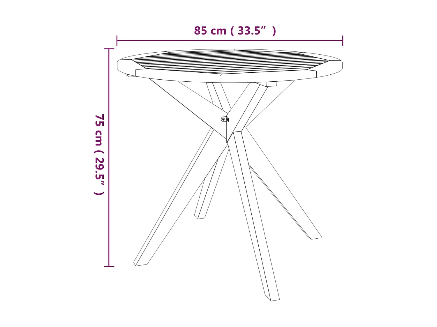 Table de jardin 85x85x75 cm Bois d'acacia solide GHR26814