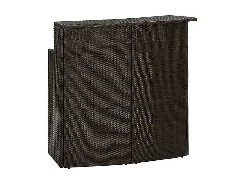 Mesa alta de jardín ratán sintético marrón 120x55x110 cm KOW54829