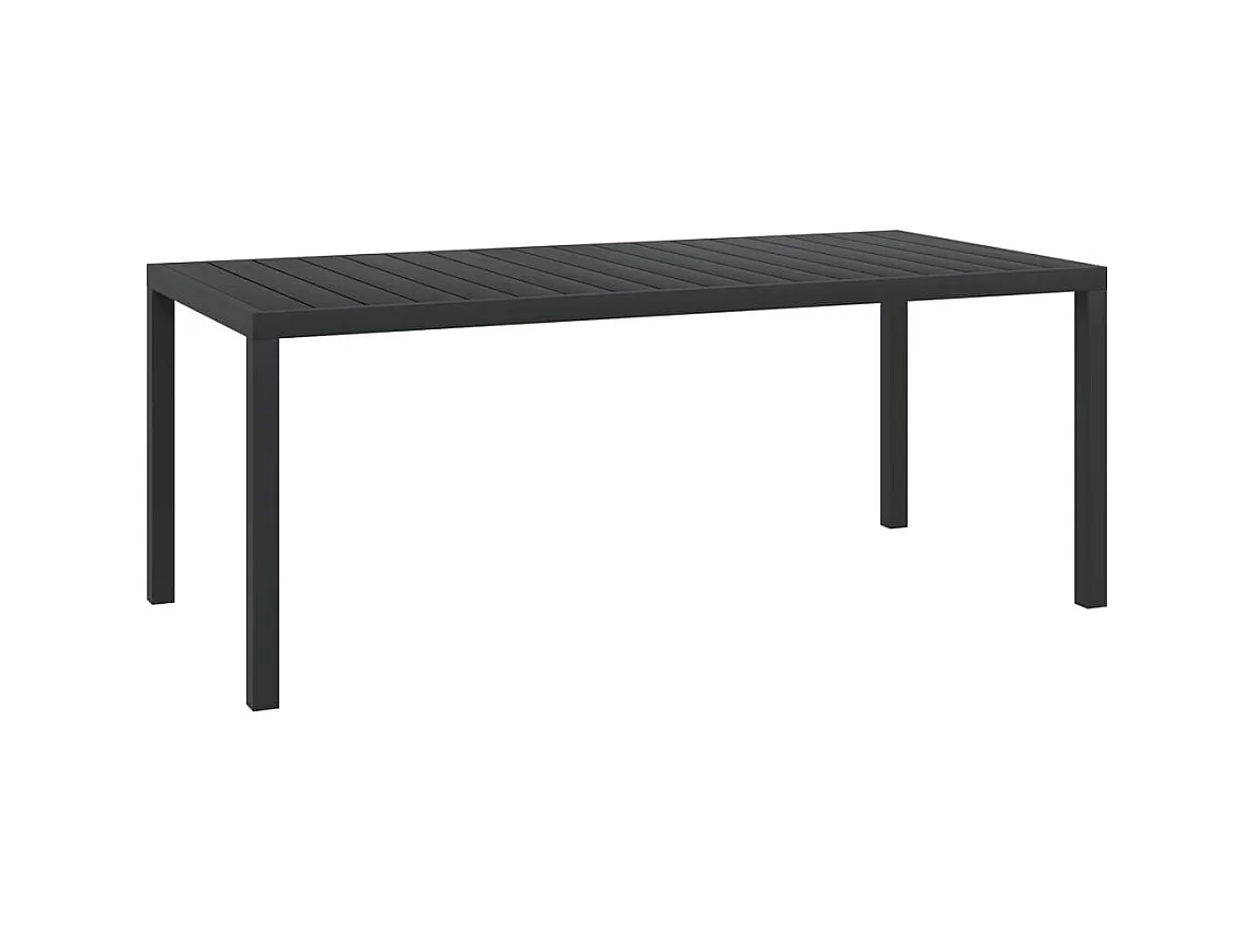 Table de jardin Noir 185 x 90 x 74 cm Aluminium et WPC GHR65397