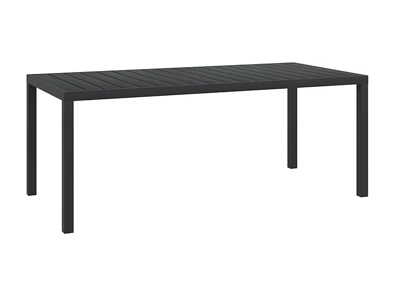 Table de jardin Noir 185 x 90 x 74 cm Aluminium et WPC GHR65397