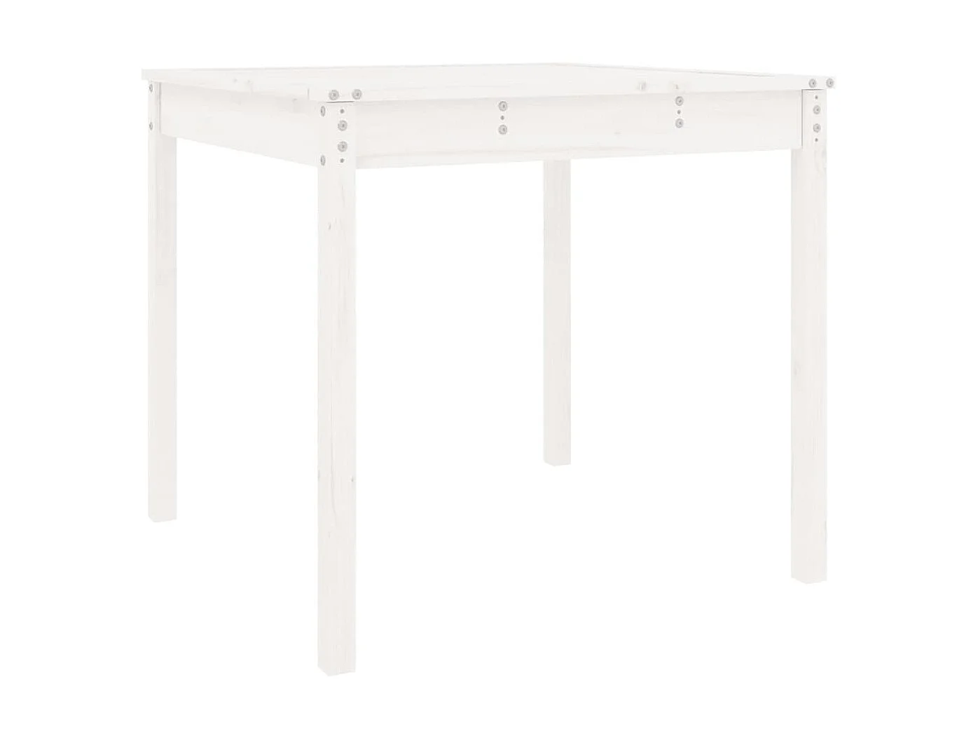 Table de jardin blanc 82,5x82,5x76 cm bois massif de pin GHR47575