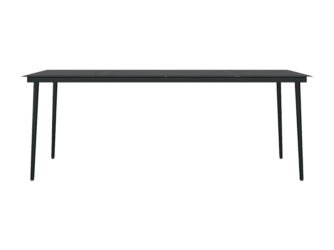 Table à manger de jardin Noir 200x100x74 cm Acier et verre GHR95576