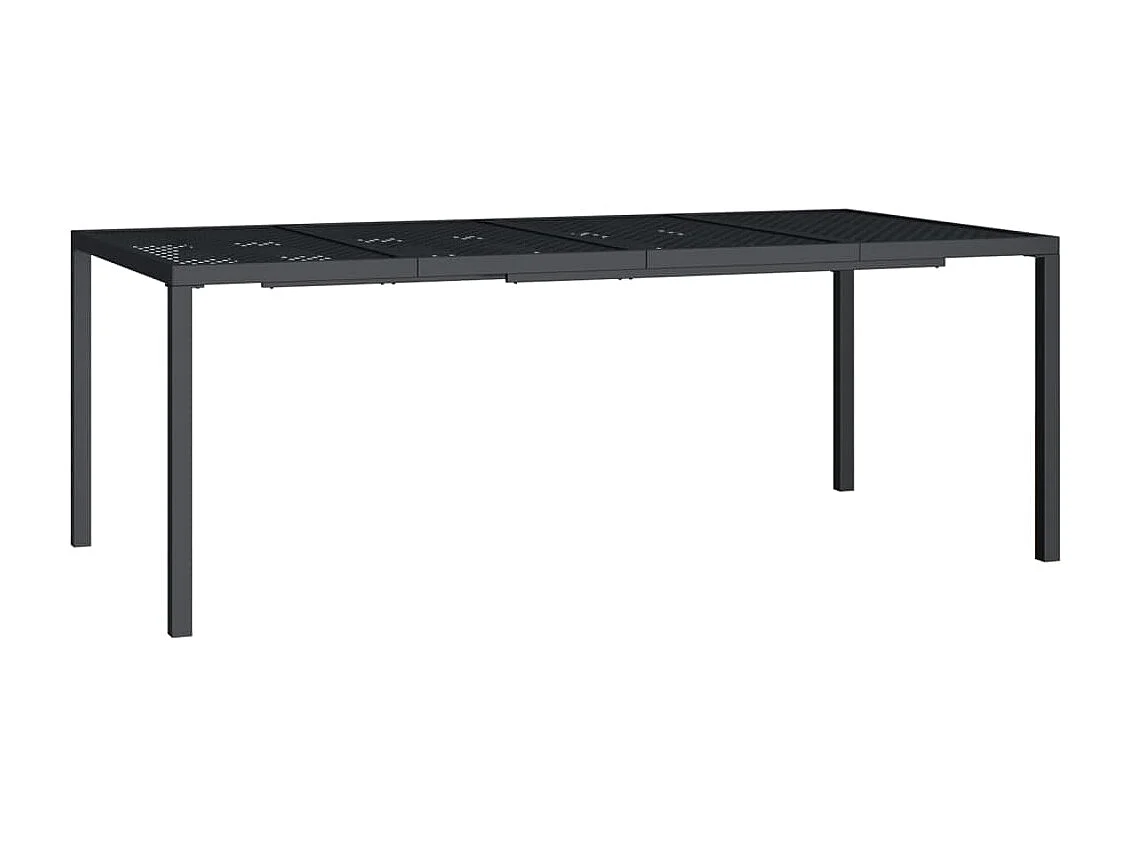 Table de jardin anthracite 200x100x72 cm acier GHR96149