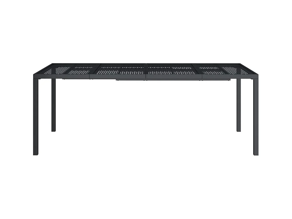 Table de jardin anthracite 200x100x72 cm acier GHR96149