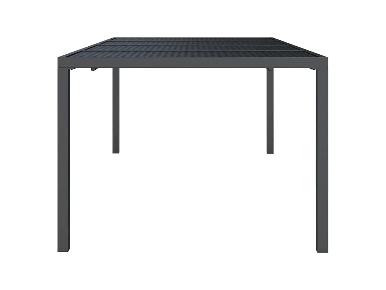 Table de jardin anthracite 200x100x72 cm acier GHR96149