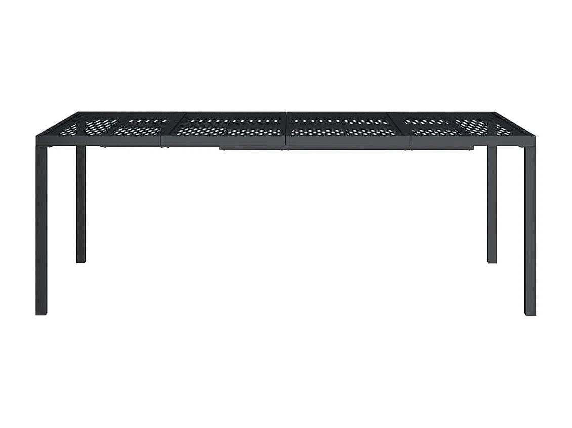 Table de jardin anthracite 200x100x72 cm acier GHR96149