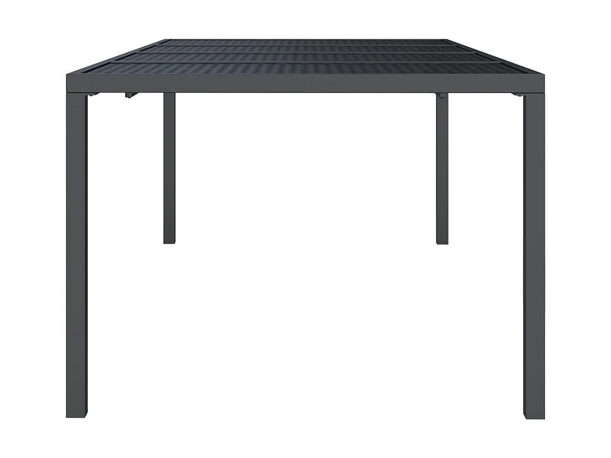 Table de jardin anthracite 200x100x72 cm acier GHR96149