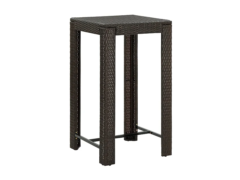 Table à manger de jardin Marron 60,5x60,5x110,5 cm Résine tressée GHR80453