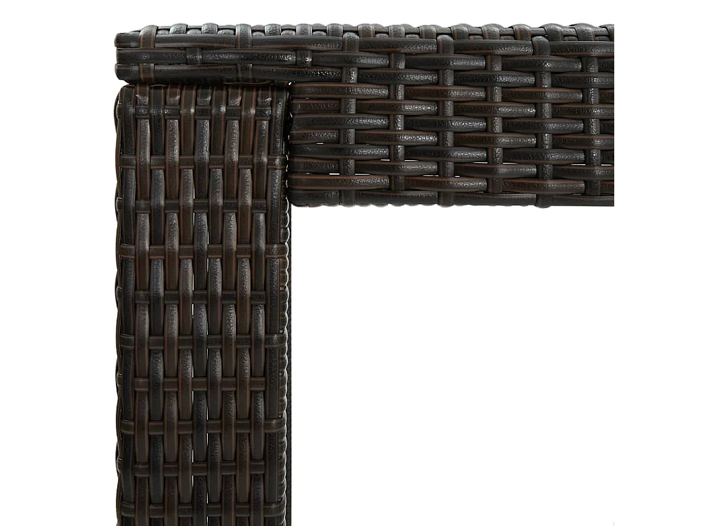 Mesa de bar para jardim 60,5x60,5x110,5 cm vime PE castanho PT189893