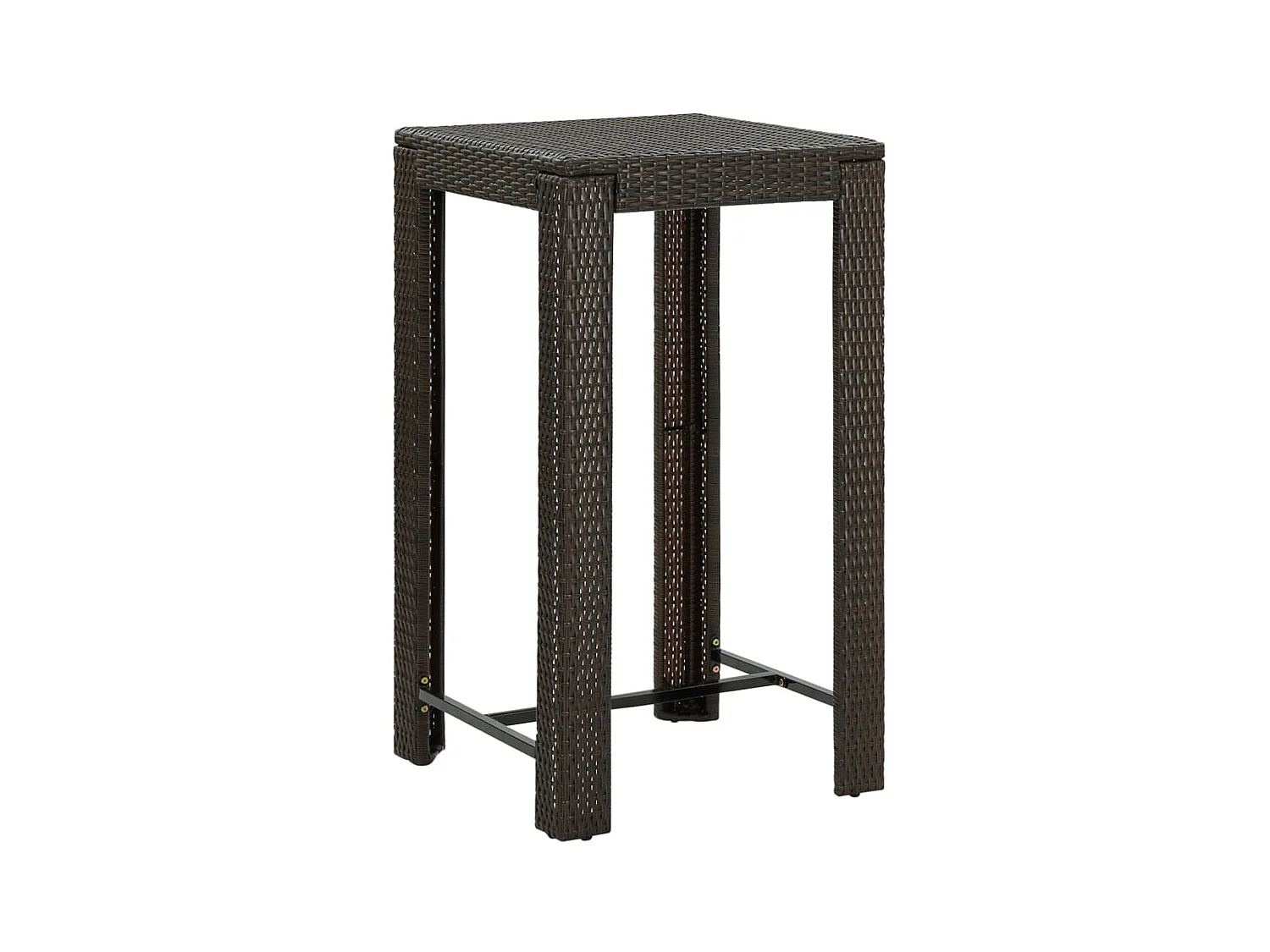 Table à manger de jardin Marron 60,5x60,5x110,5 cm Résine tressée GHR80453