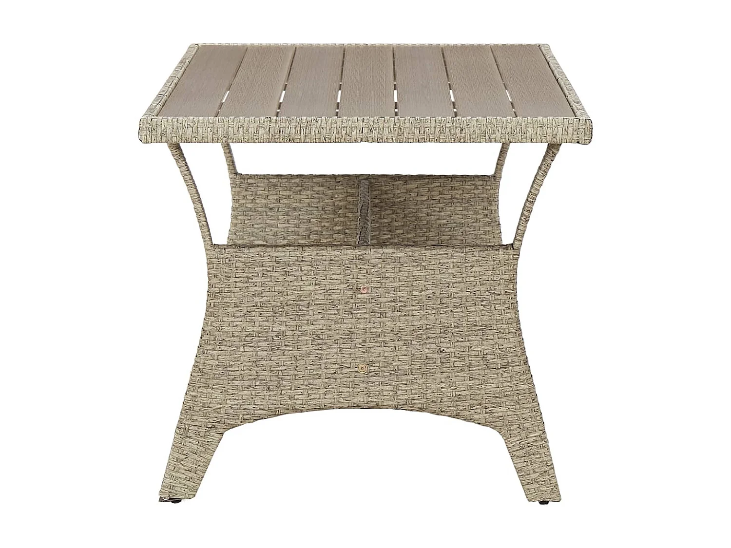 Mesa de comedor de jardín de ratán sintético gris 120x70x66 cm KOW88519