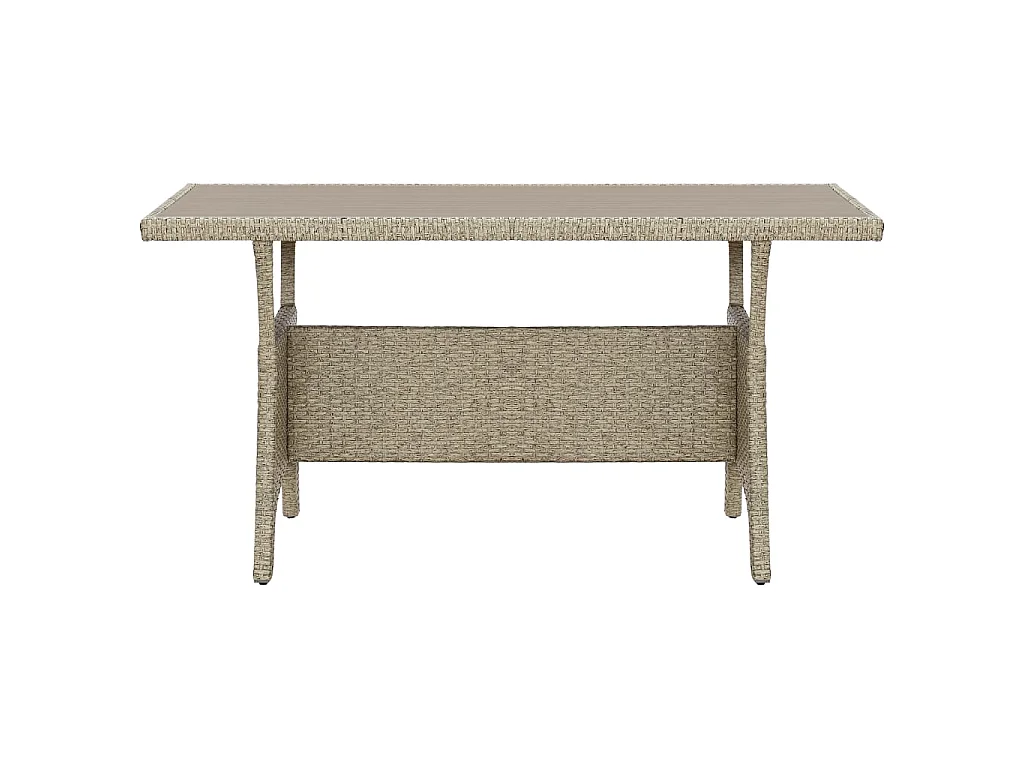 Mesa de jardim 120x70x66 cm vime PE cinzento PT586707