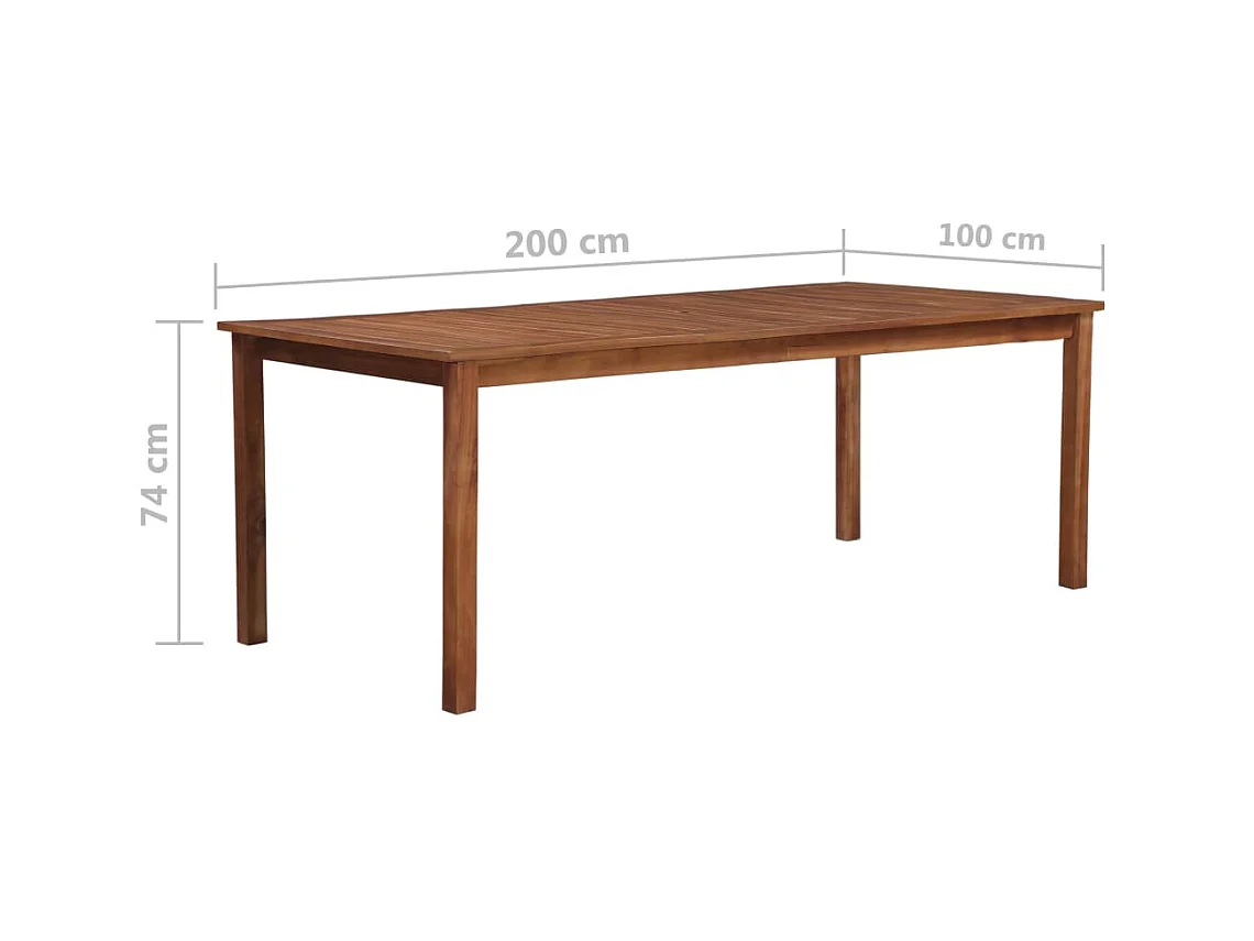 Table de jardin 200x100x74 cm Bois d'acacia massif GHR93347