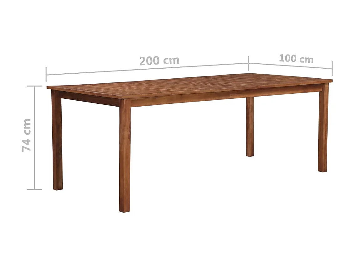 Table de jardin 200x100x74 cm Bois d'acacia massif GHR93347