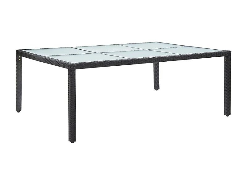 Mesa de comedor de jardín negro 200x150x74 cm ratán sintético KOW52573
