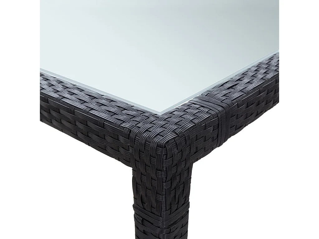 Table à manger de jardin Noir 200x150x74 cm Résine tressée GHR97972