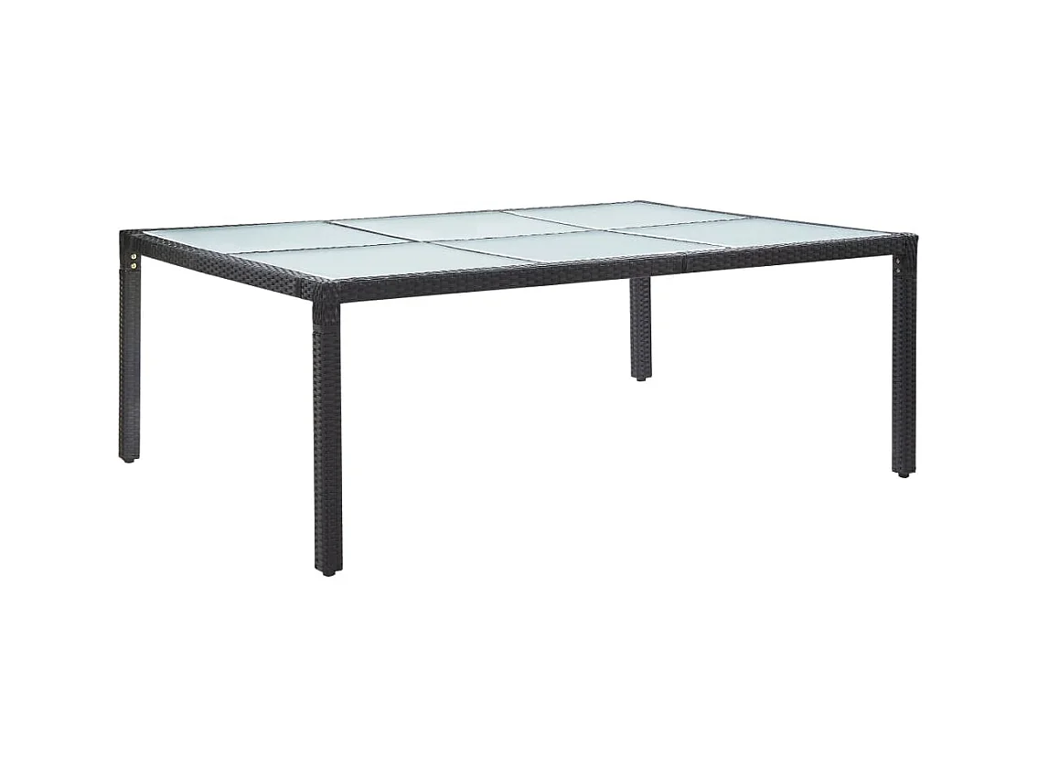 Table à manger de jardin Noir 200x150x74 cm Résine tressée GHR97972