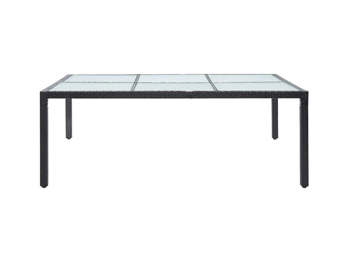 Table à manger de jardin Noir 200x150x74 cm Résine tressée GHR97972