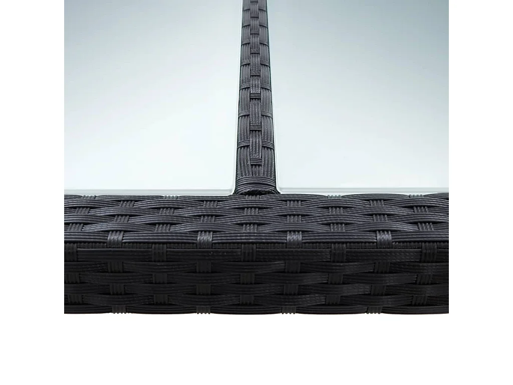 Mesa de jantar p/ exterior 200x150x74 cm vime PE preto PT269212