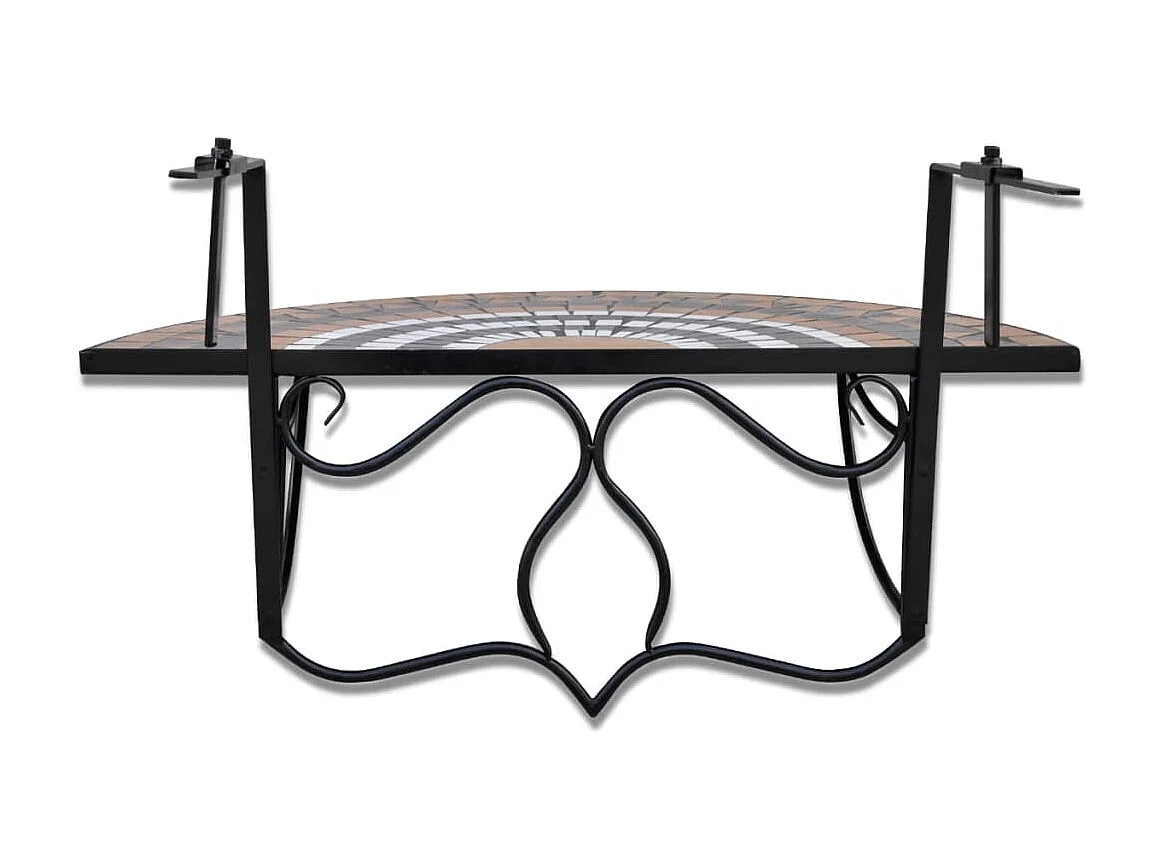 Table suspendue de balcon Terre cuite et blanc Mosaïque GHR80300