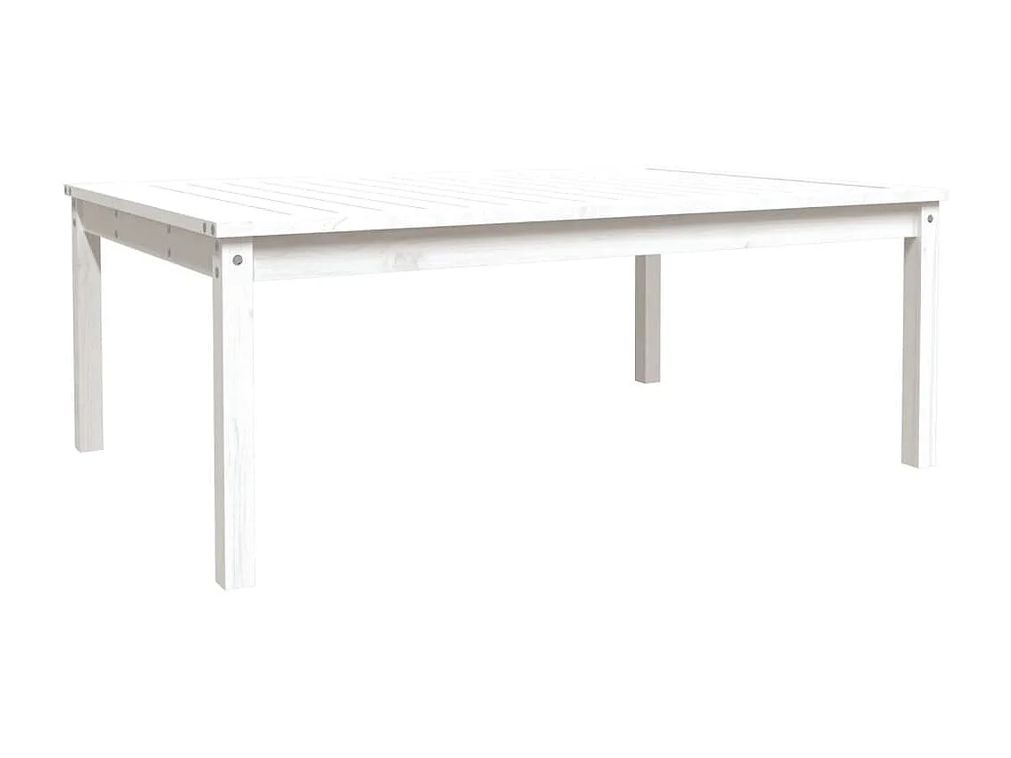 Table de jardin blanc 121x82,5x45 cm bois massif de pin GHR84097