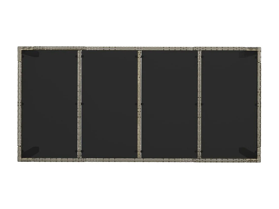 Table de jardin dessus en verre Gris 190x90x75cm Résine tressée GHR43712