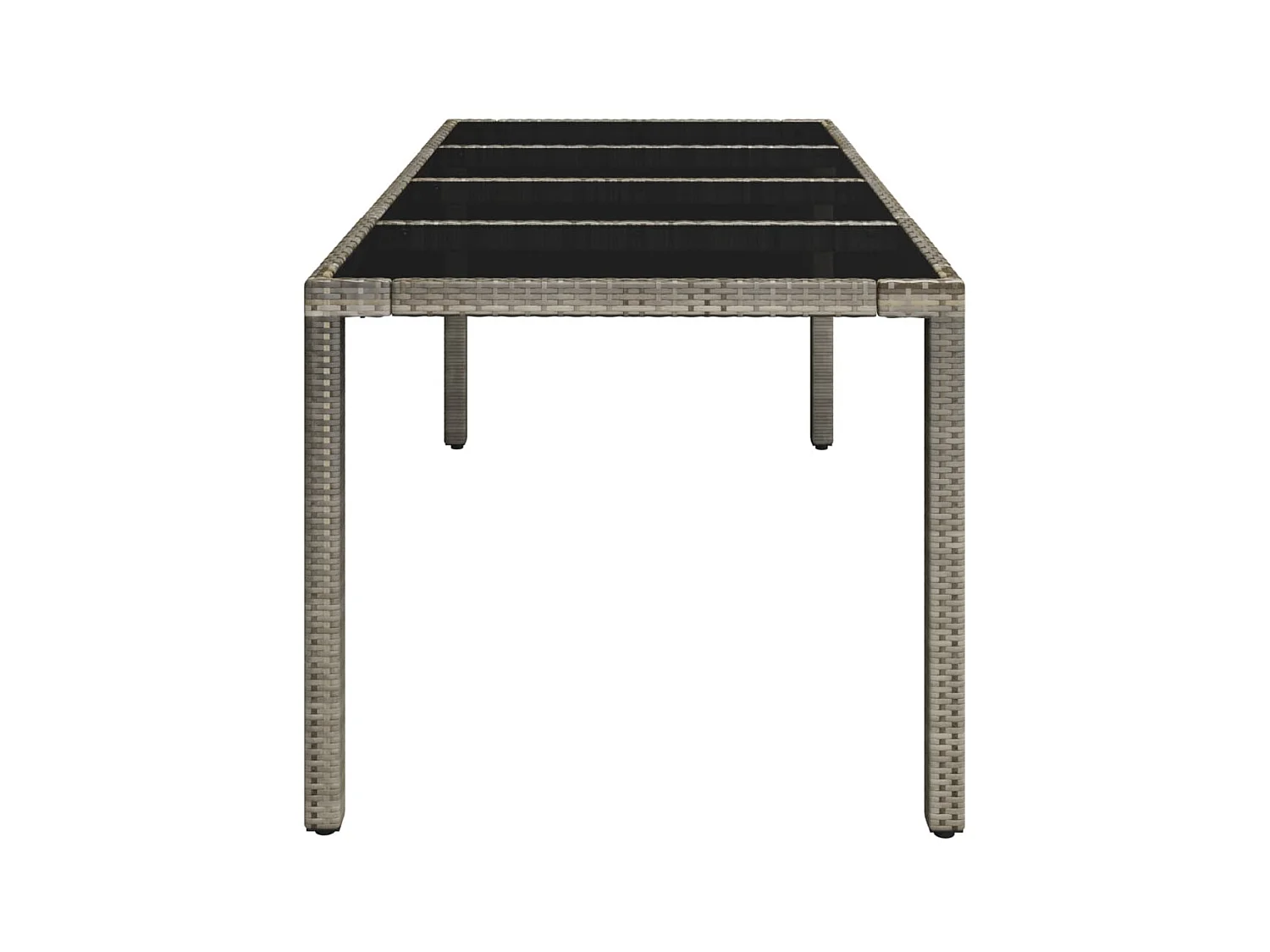 Table de jardin dessus en verre Gris 190x90x75cm Résine tressée GHR43712