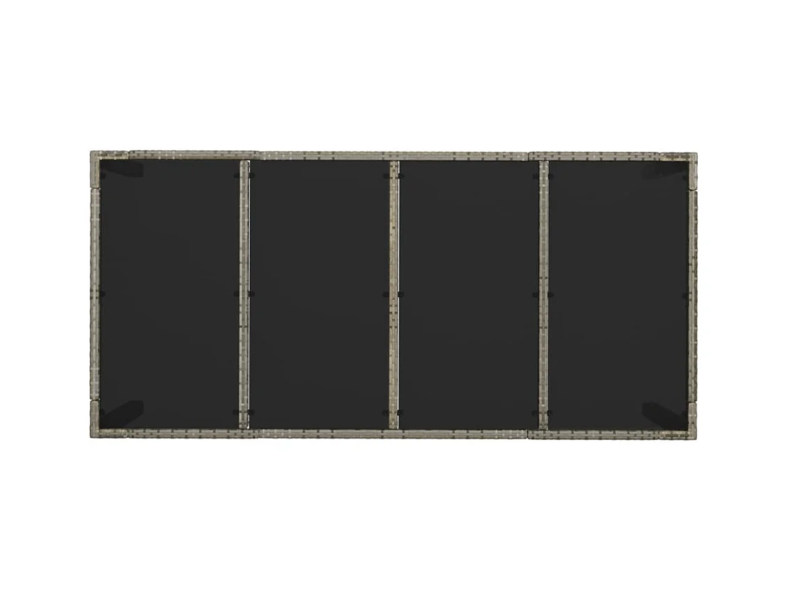 Table de jardin dessus en verre Gris 190x90x75cm Résine tressée GHR43712