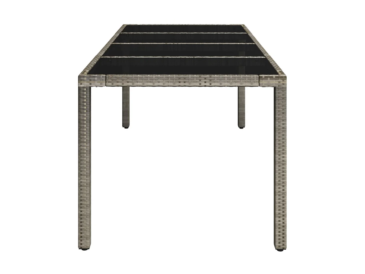 Table de jardin dessus en verre Gris 190x90x75cm Résine tressée GHR43712