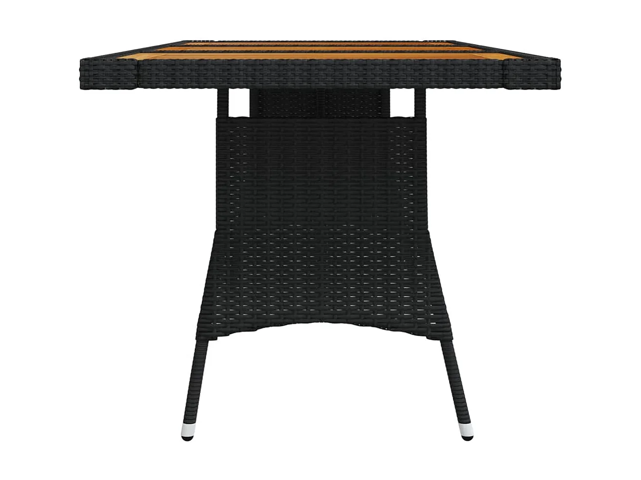 Table de jardin Noir 160x70x72 cm Résine tressée et acacia GHR72220