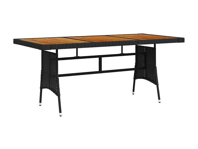 Table de jardin Noir 160x70x72 cm Résine tressée et acacia GHR72220