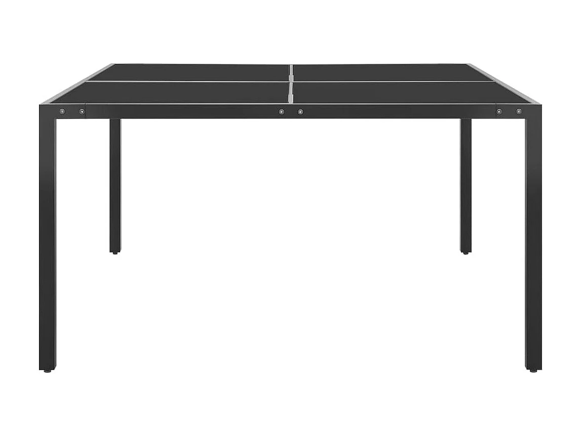Table de jardin Anthracite 130x130x72 cm Acier et verre GHR43672