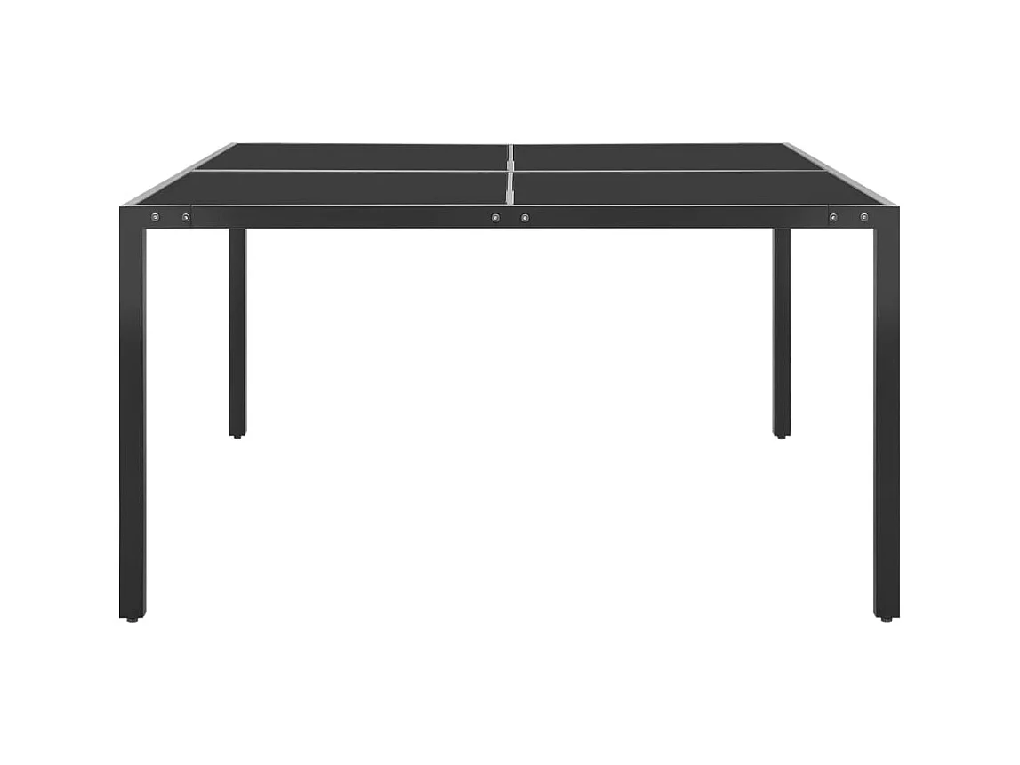 Table de jardin Anthracite 130x130x72 cm Acier et verre GHR43672