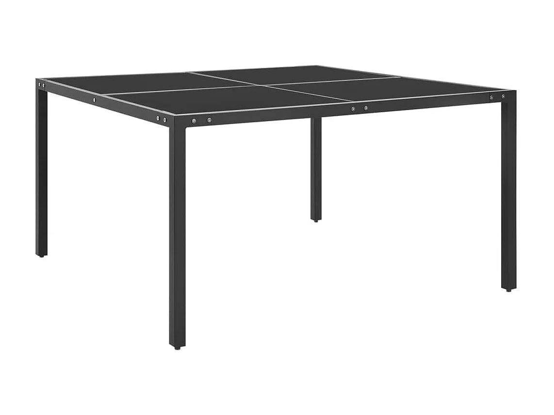 Table de jardin Anthracite 130x130x72 cm Acier et verre GHR43672