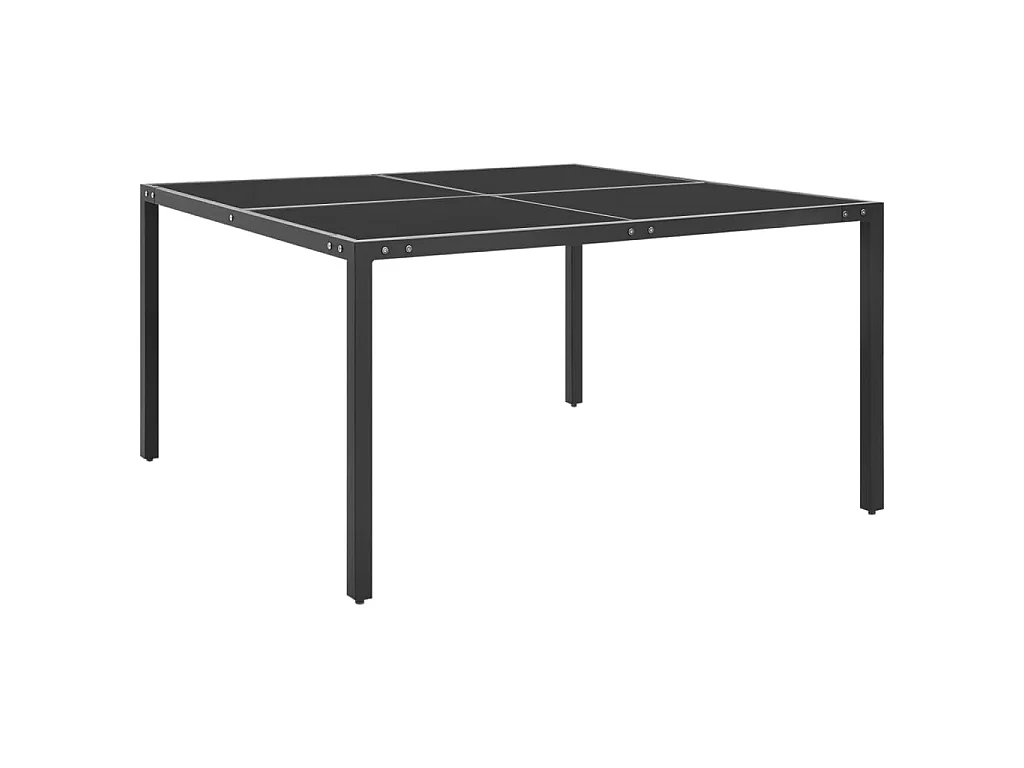Table de jardin Anthracite 130x130x72 cm Acier et verre GHR43672