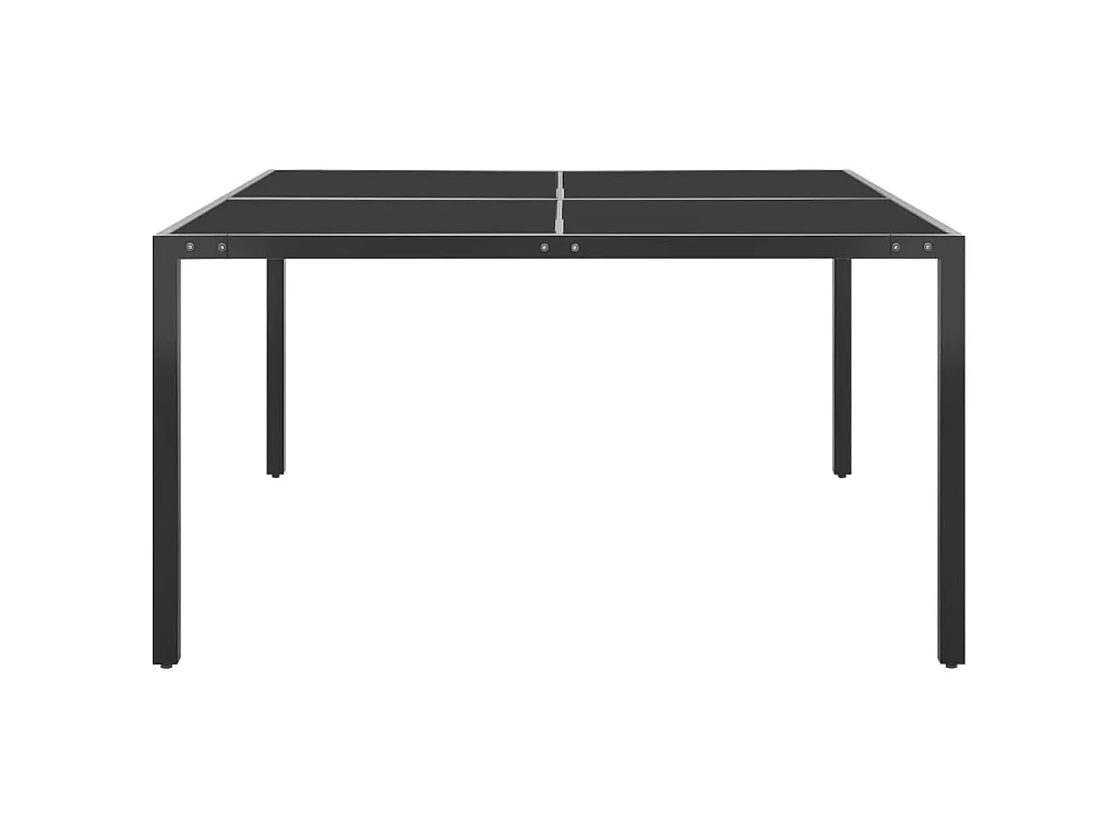 Table de jardin Anthracite 130x130x72 cm Acier et verre GHR43672
