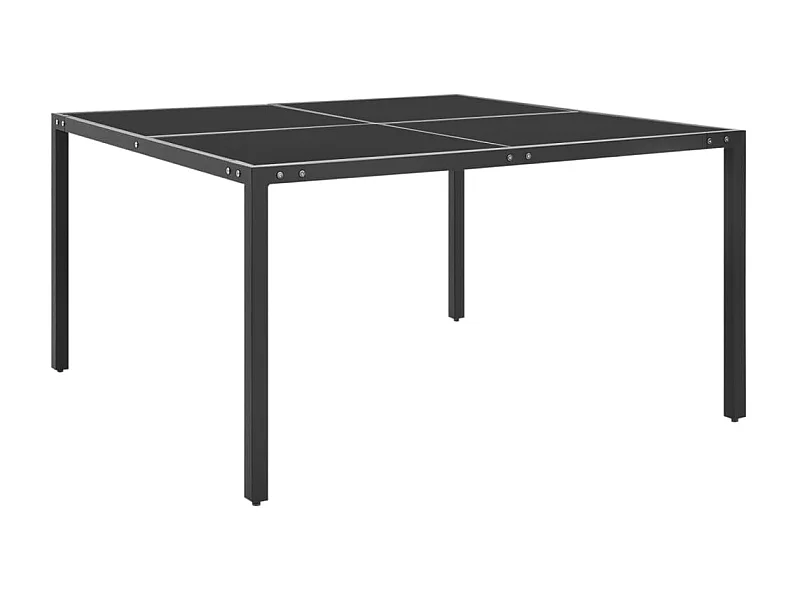 Table de jardin Anthracite 130x130x72 cm Acier et verre GHR43672