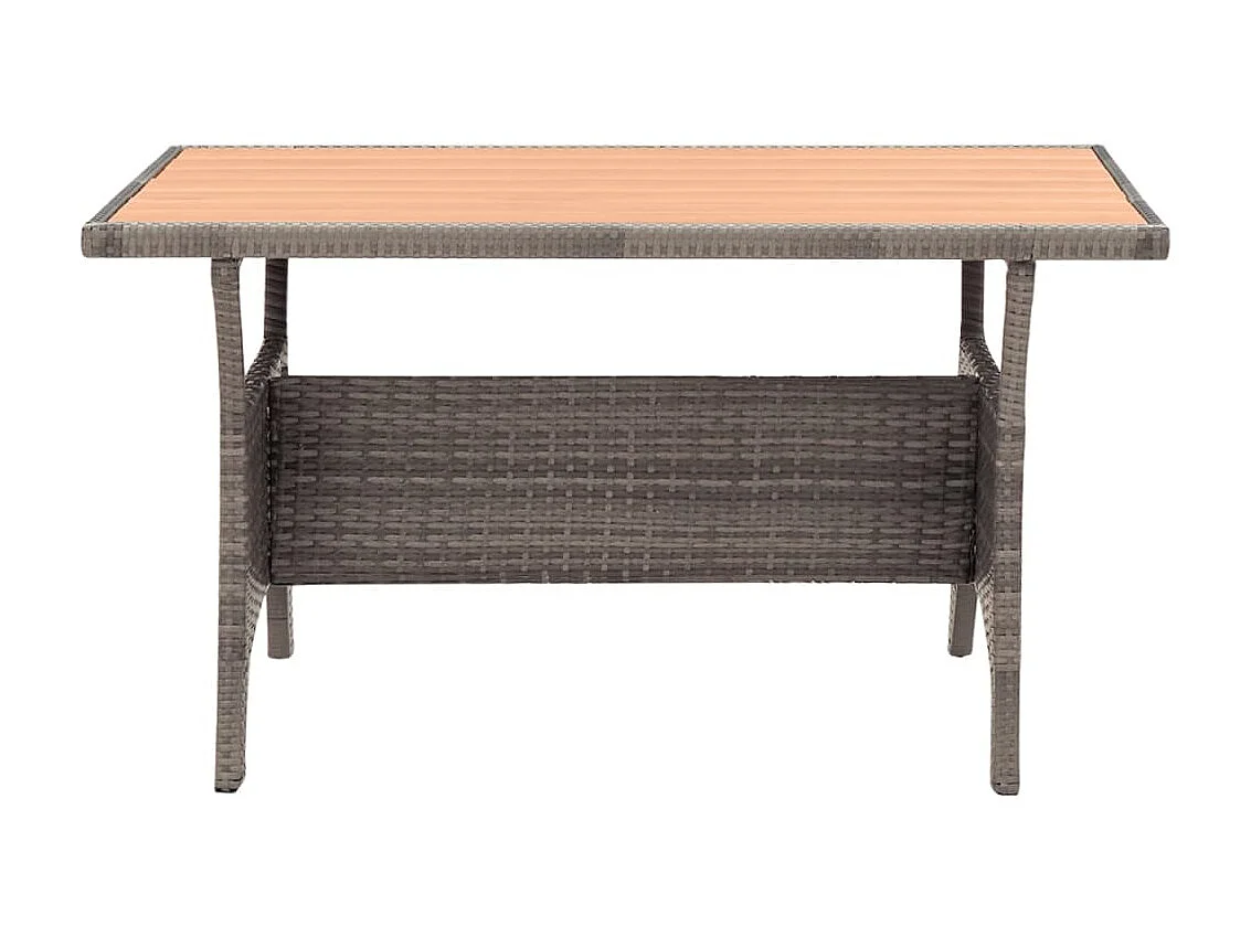 Mesa de jardim 120x70x66 cm vime PE cinzento PT125013