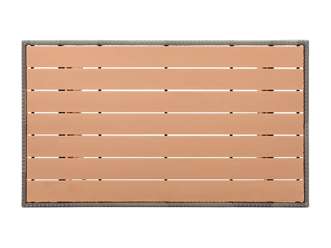 Mesa de jardim 120x70x66 cm vime PE cinzento PT125013