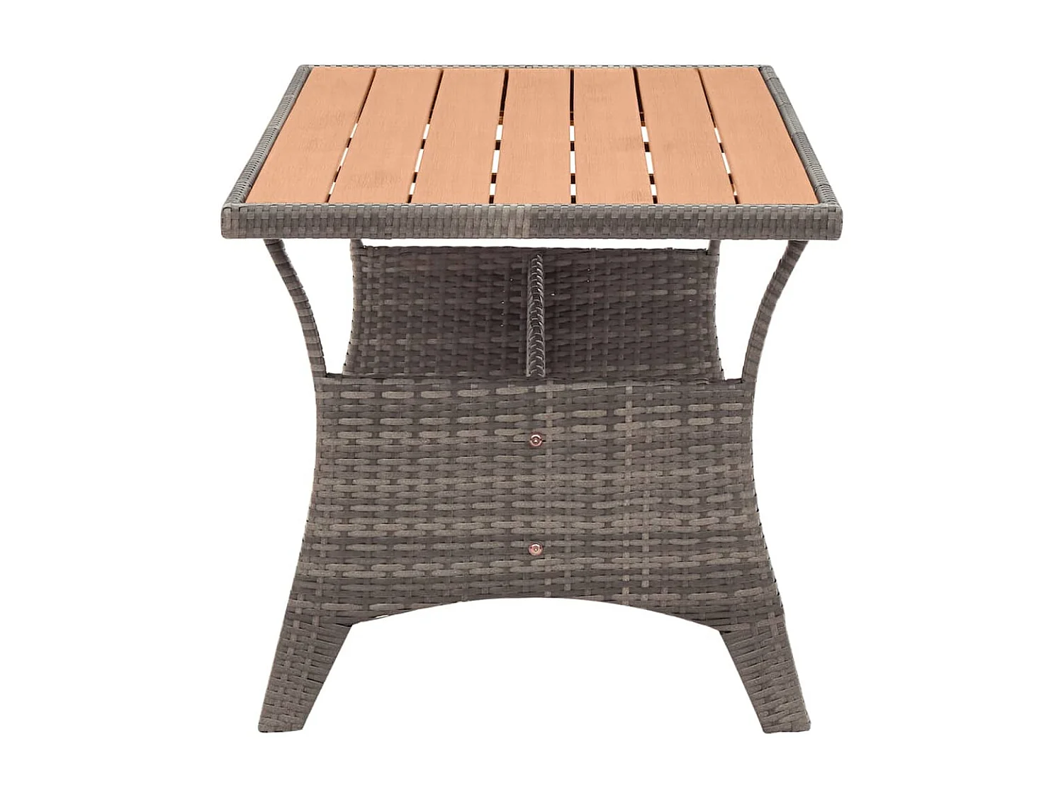 Mesa de jardim 120x70x66 cm vime PE cinzento PT125013