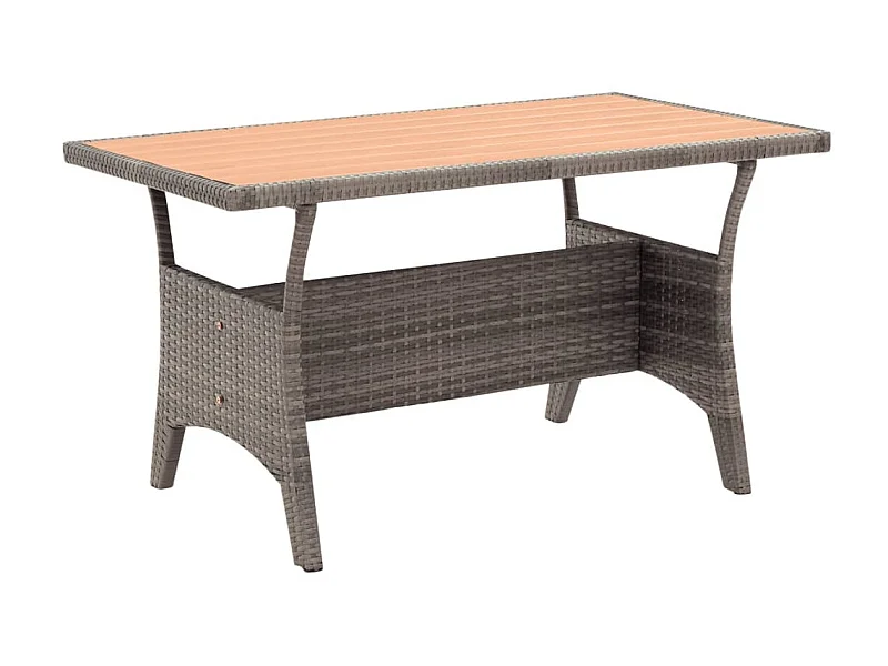 Table de jardin Gris 120x70x66 cm Résine tressée GHR25745