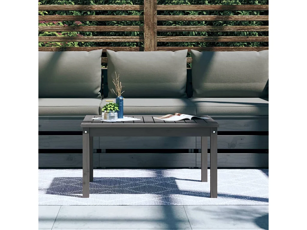 Table de jardin gris 82,5x50,5x45 cm bois massif de pin GHR77285