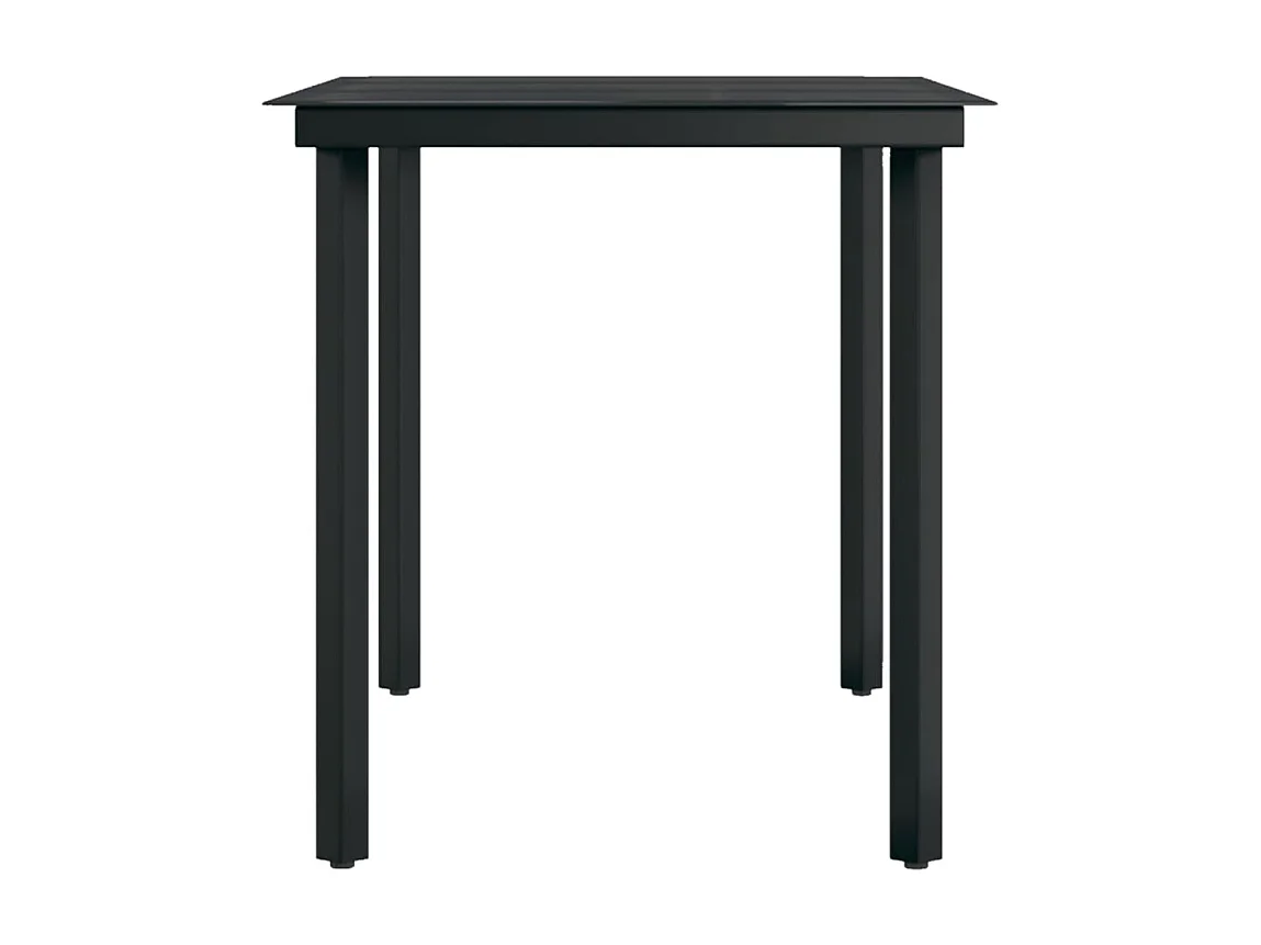 Table à manger de jardin Noir 140x70x74 cm Acier et verre GHR73368