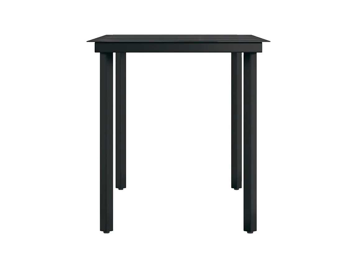 Table à manger de jardin Noir 140x70x74 cm Acier et verre GHR73368