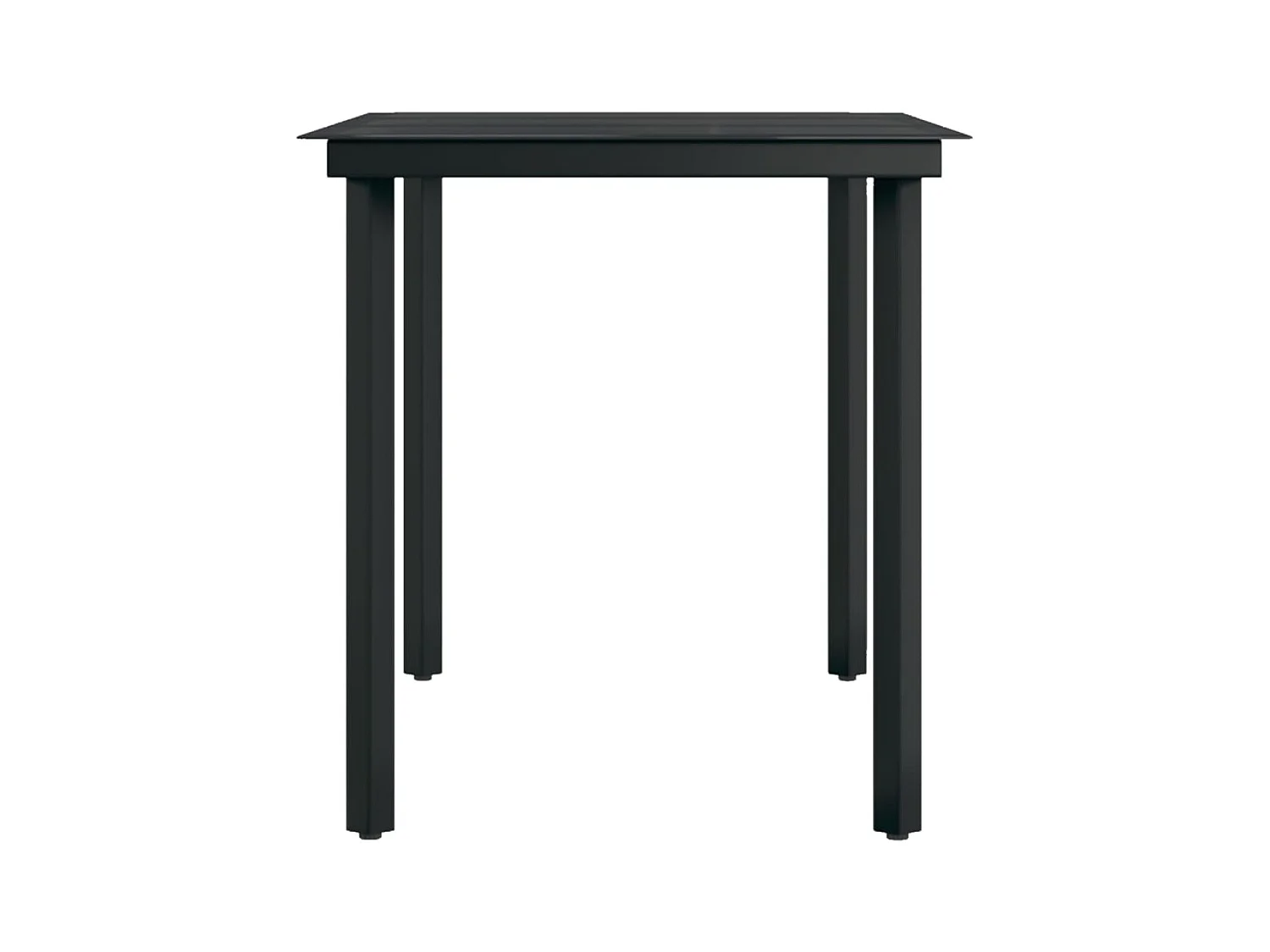Table à manger de jardin Noir 140x70x74 cm Acier et verre GHR73368