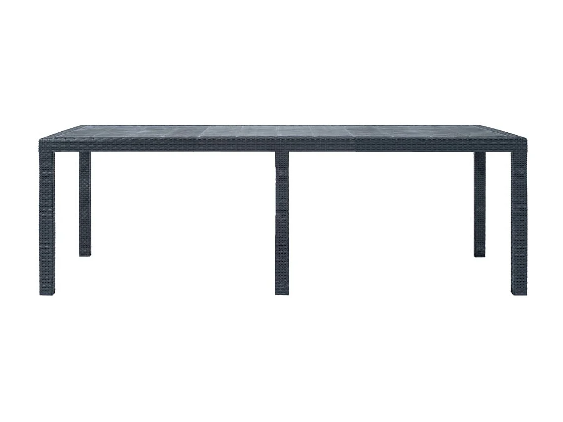 Table de jardin Anthracite 220x90x72 cm Plastique Aspect rotin GHR30129