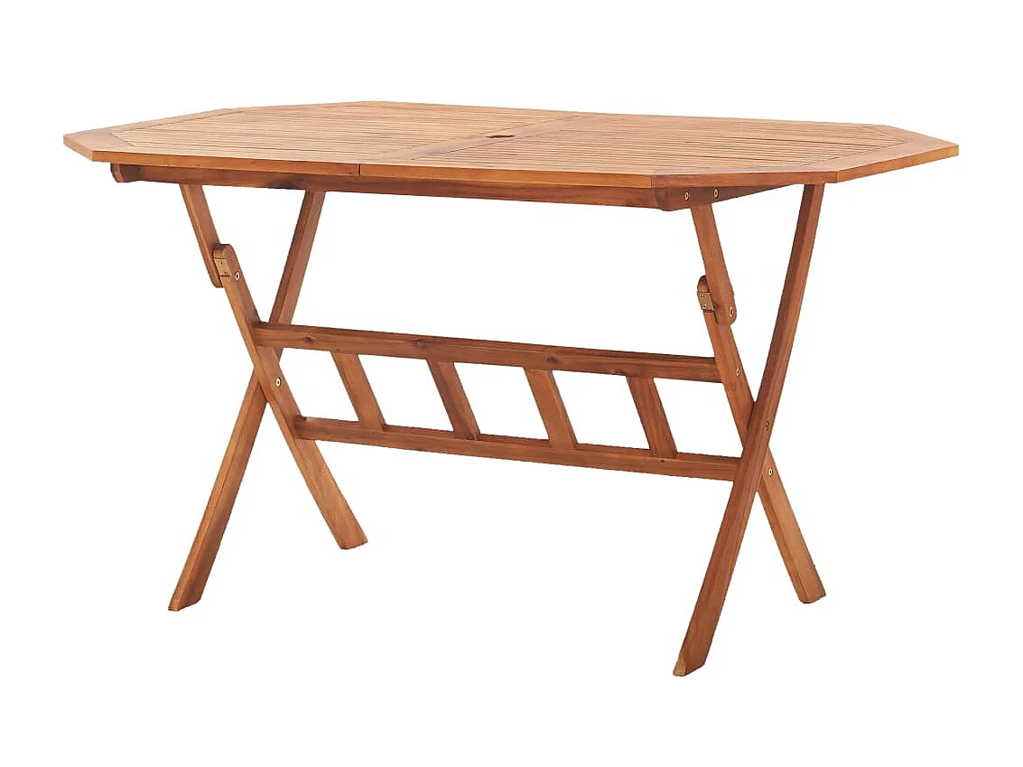 Table pliable de jardin 135 x 85 x 75 cm Bois d'acacia massif GHR13045